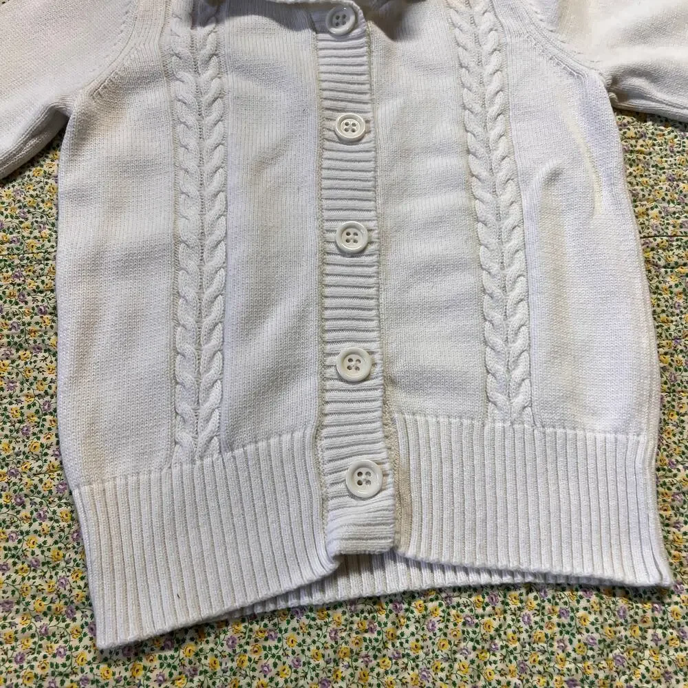 GYMBOREE GIRLS WHITE KNIT CARDIGAN SIZE 7/8